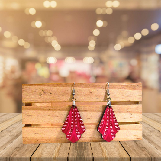 Teacher Themed Fan Shaped Sublimated Earrings
