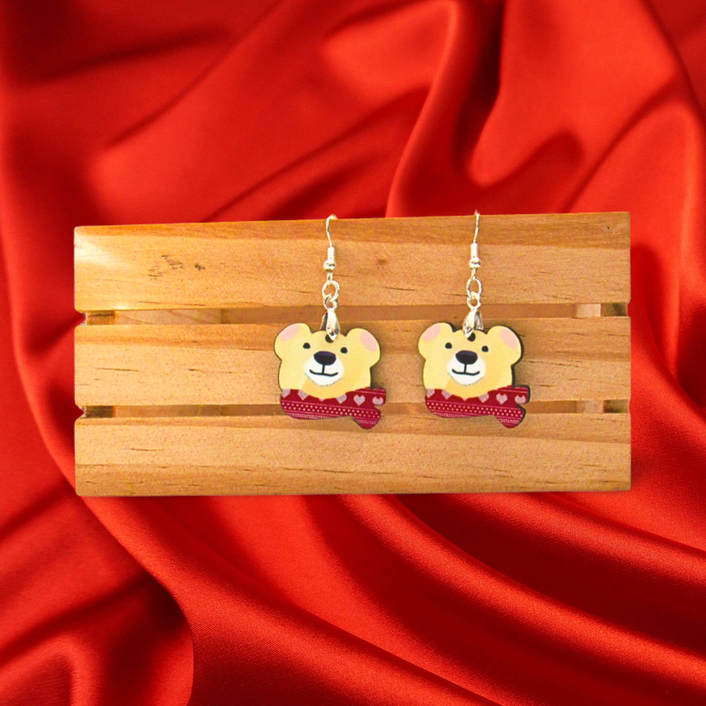 Polar Bear Head Shaped Sublimated Earrings