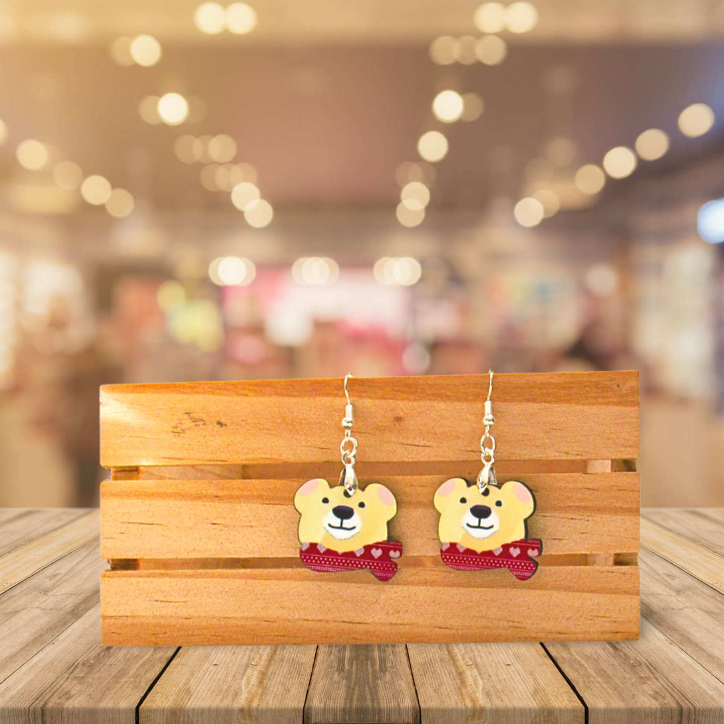 Polar Bear Head Shaped Sublimated Earrings