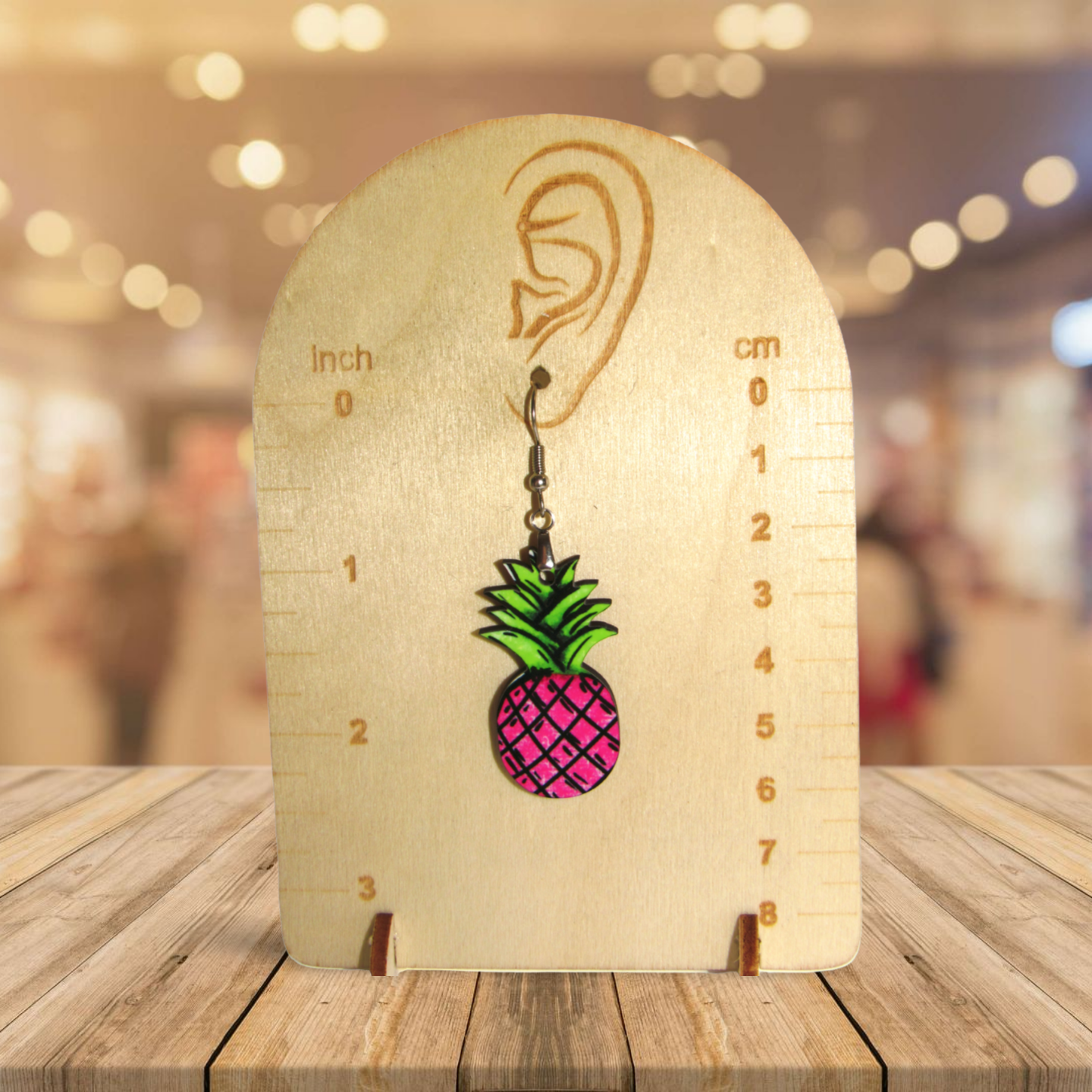 Pineapple Shaped Sublimated Earrings 1.5 inch