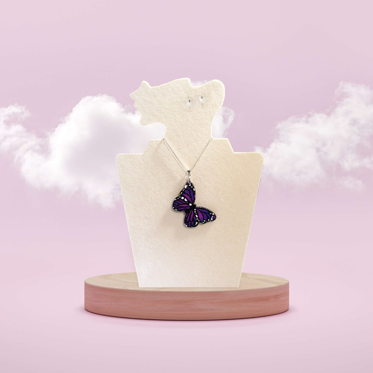 Butterfly Shaped Sublimated Necklace