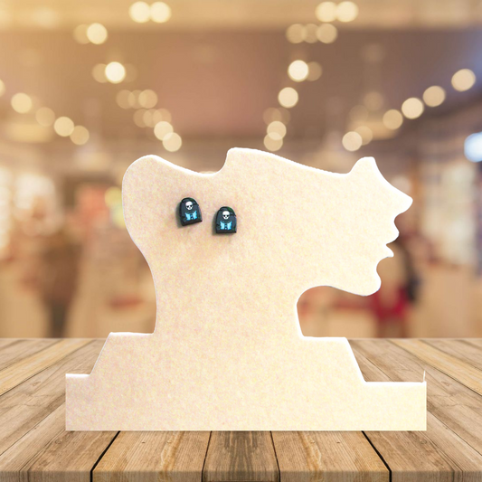 Grave Stone Shaped Sublimated Stud Earrings