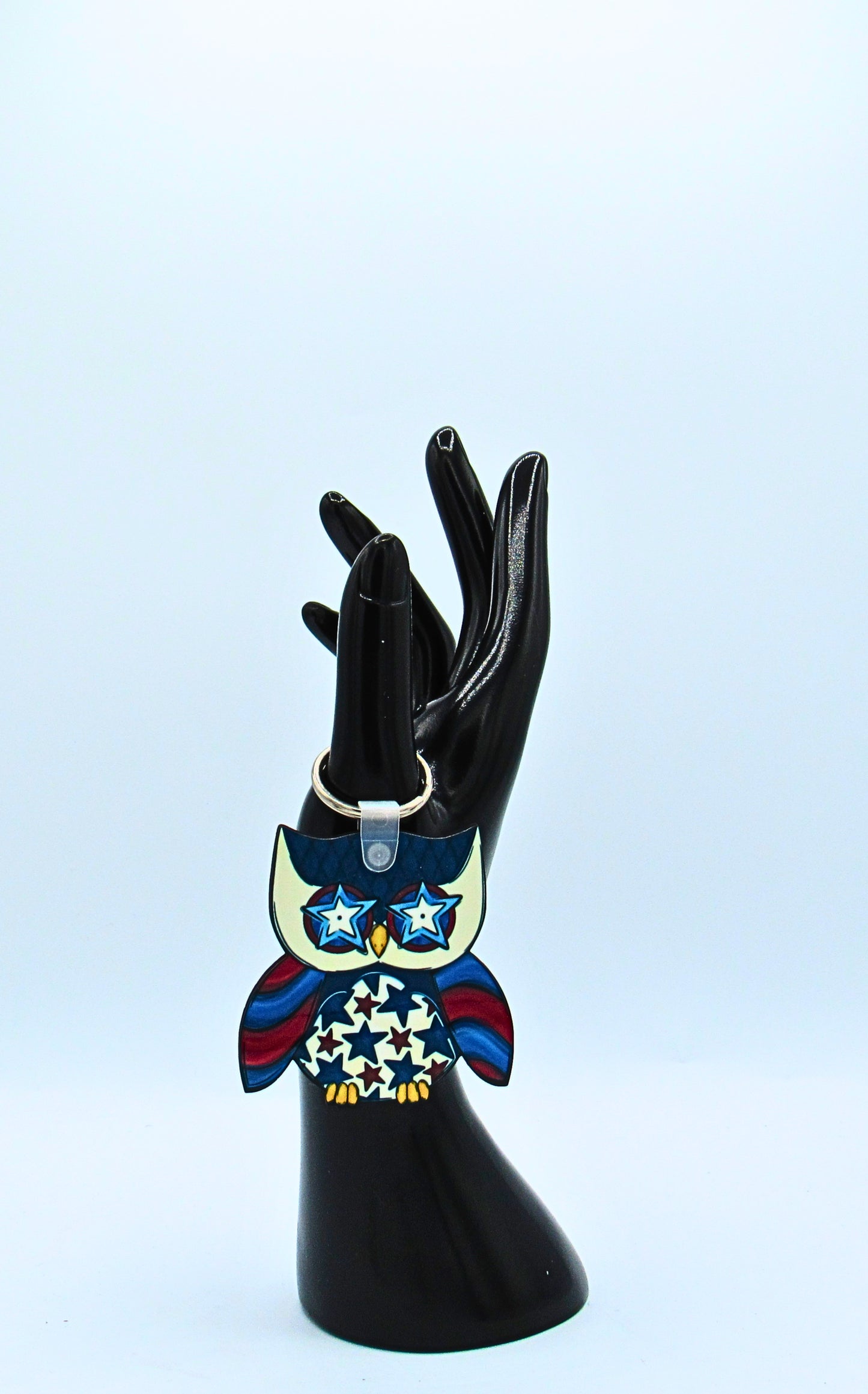 MDF-Owl Shaped Sublimated KeyChain (Patriotic)