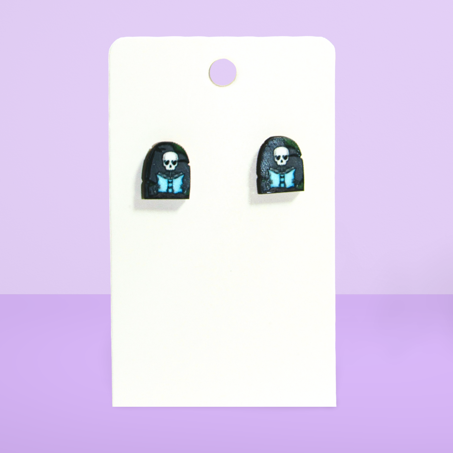 Grave Stone Shaped Sublimated Stud Earrings