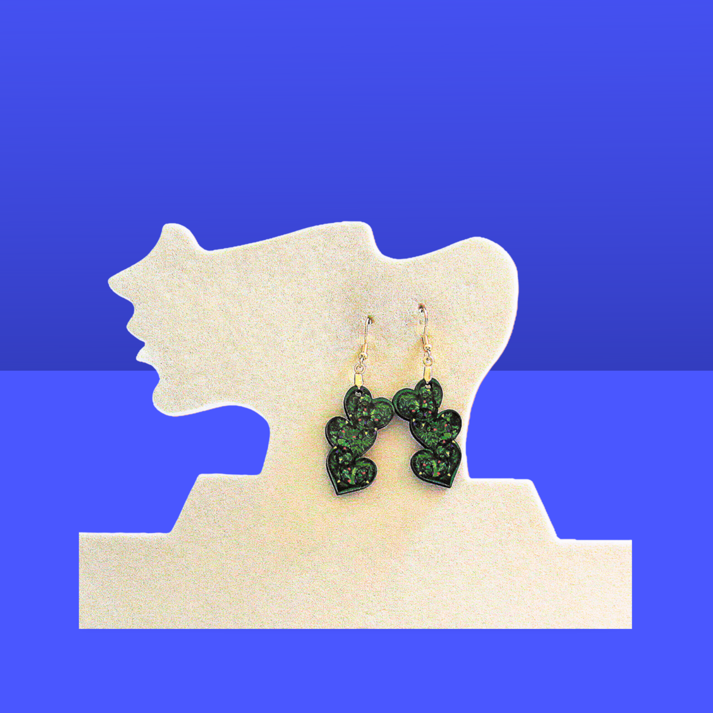 Triple Heart Shaped Sublimated Earrings