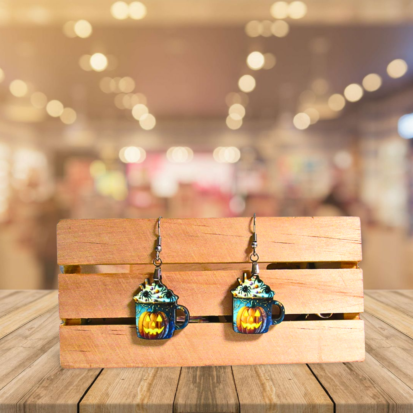 Latte Mug Shaped Sublimated Earrings 1 inch MDF