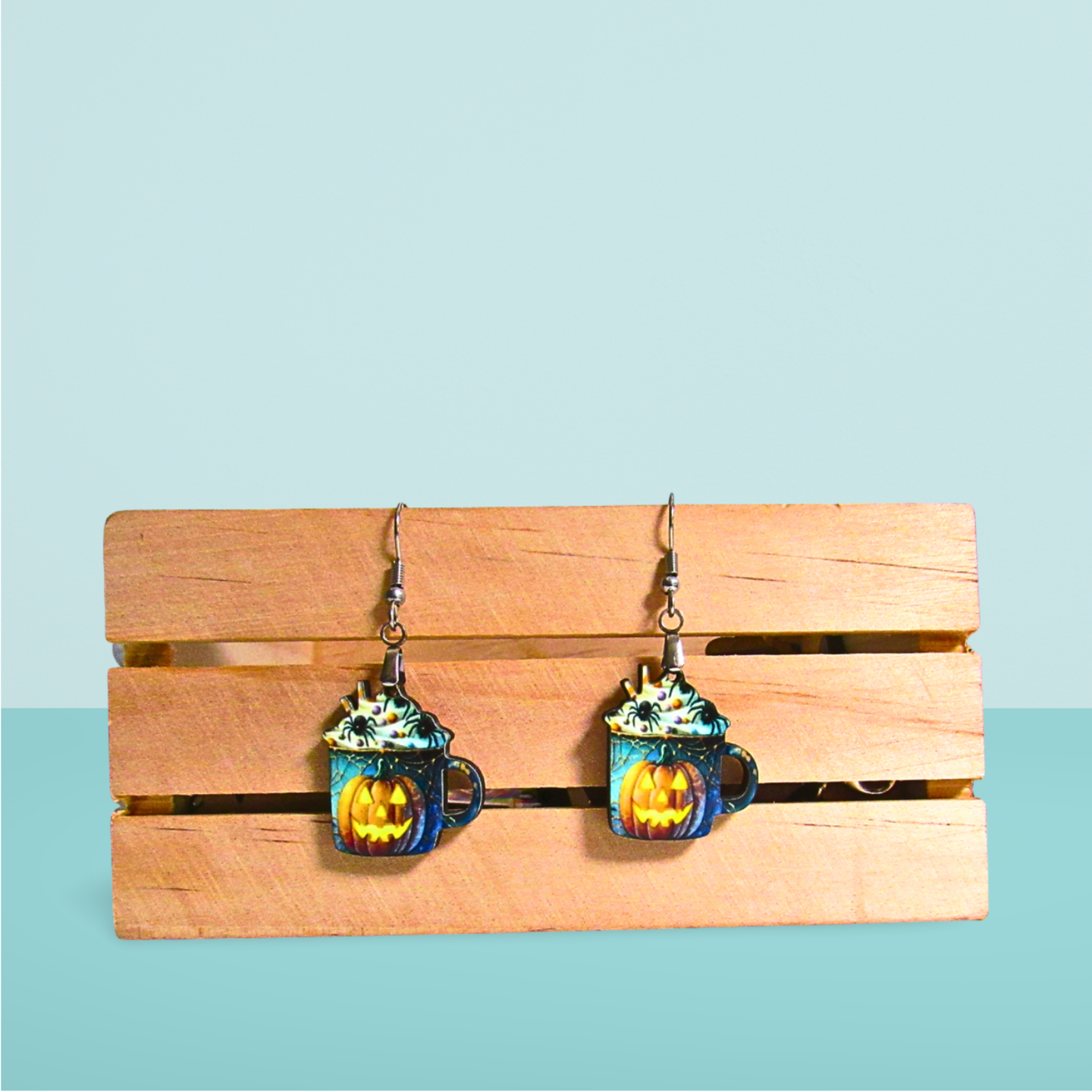 Latte Mug Shaped Sublimated Earrings 1 inch MDF