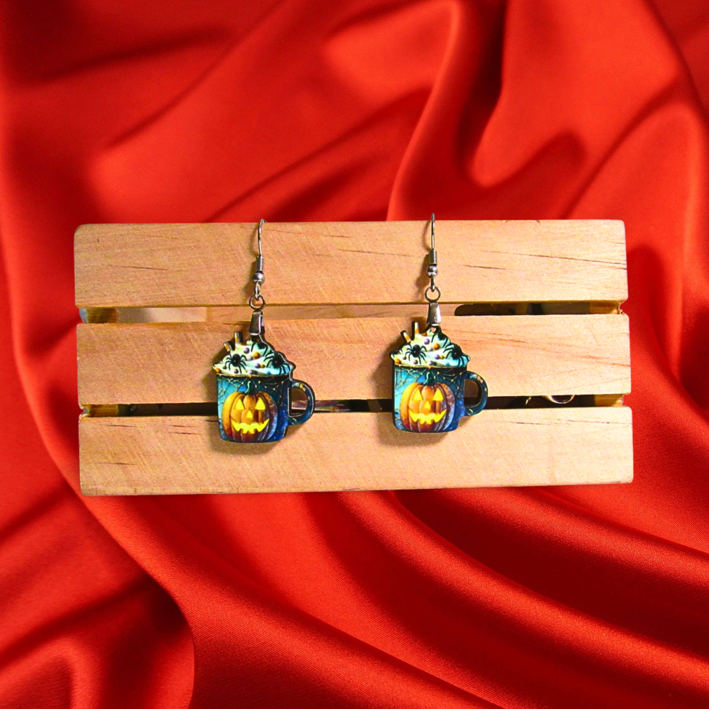 Latte Mug Shaped Sublimated Earrings 1 inch MDF