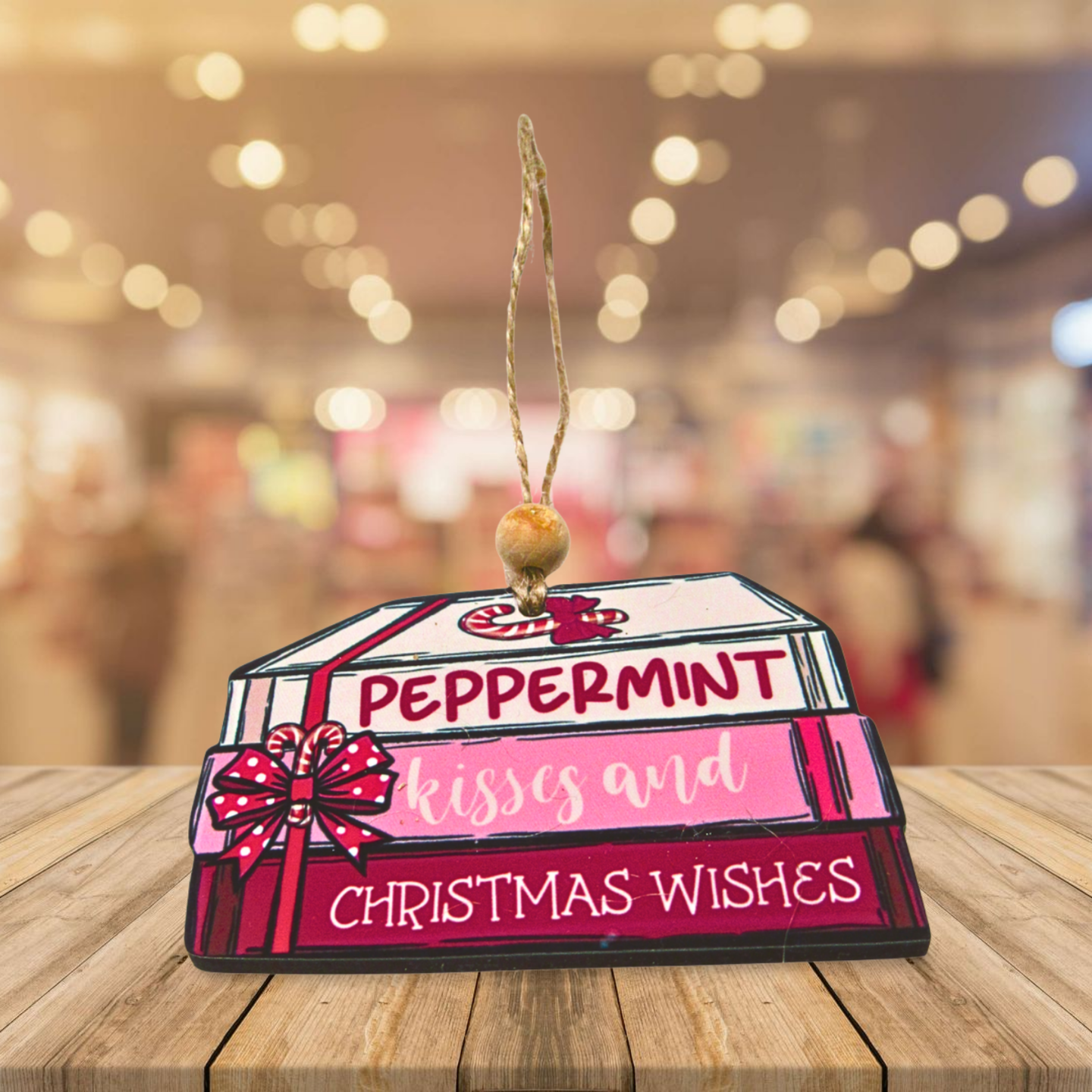 MDF-Stacked Book Shaped Sublimated Ornament