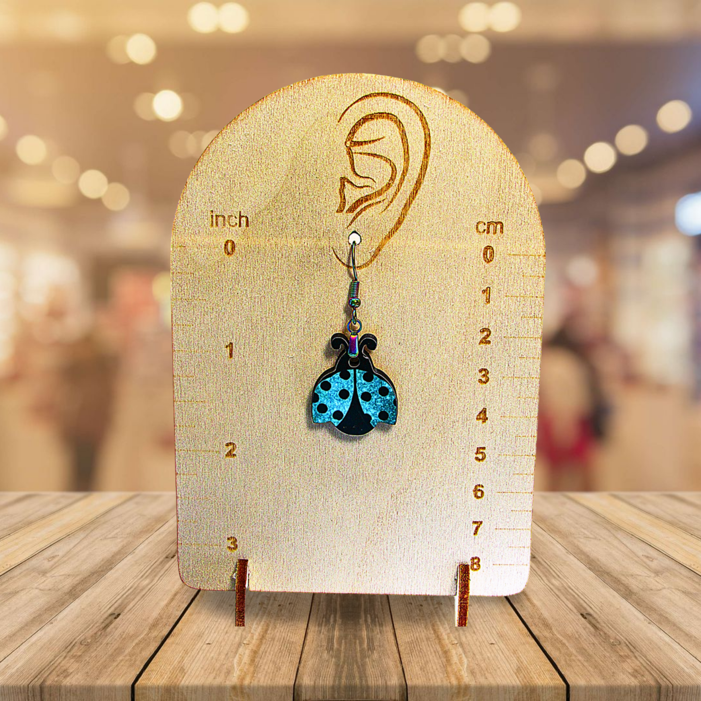 Ladybug Shaped Sublimated Earrings 1 inch