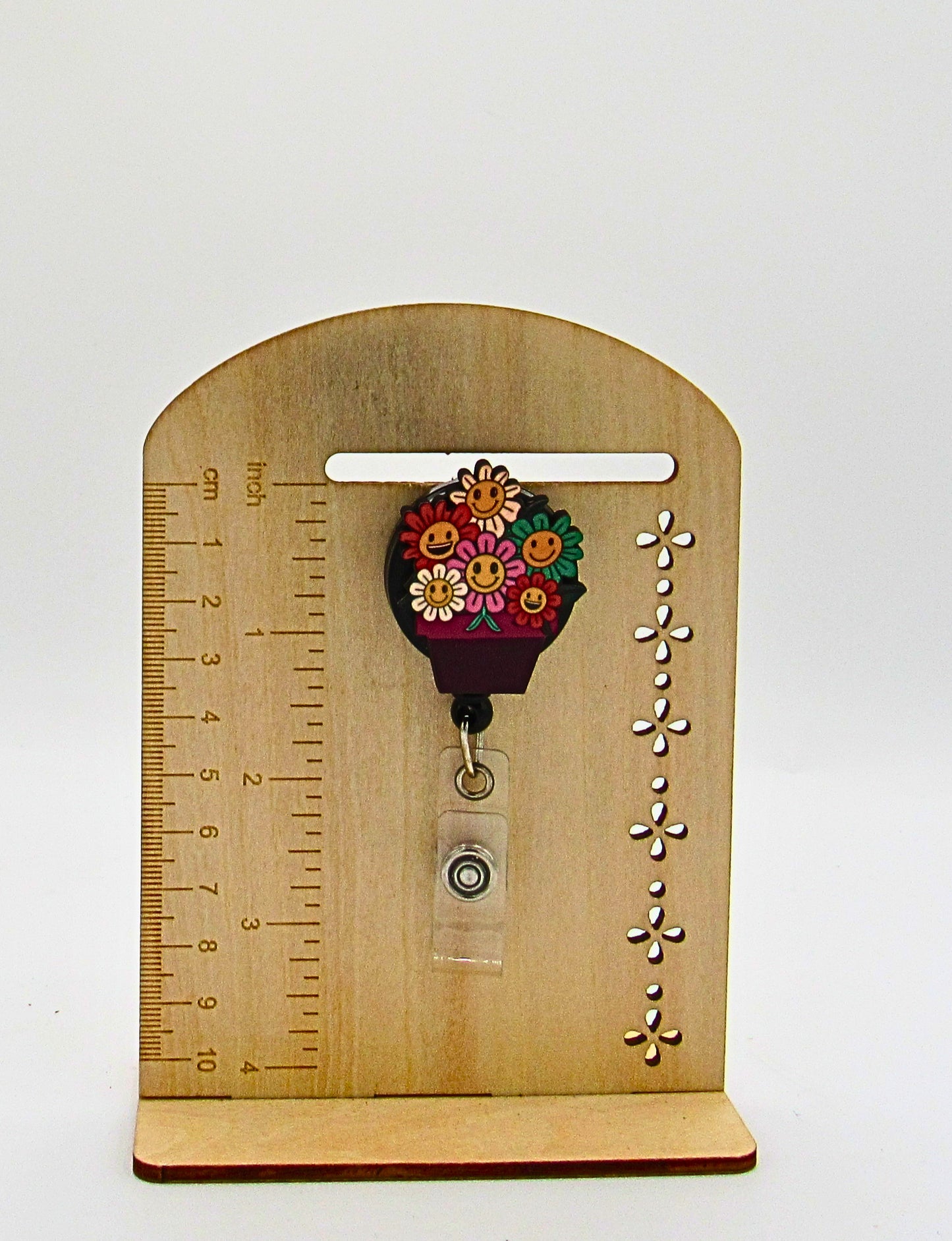 MDF-Flowers in Pot Shaped Sublimated Badge Reel