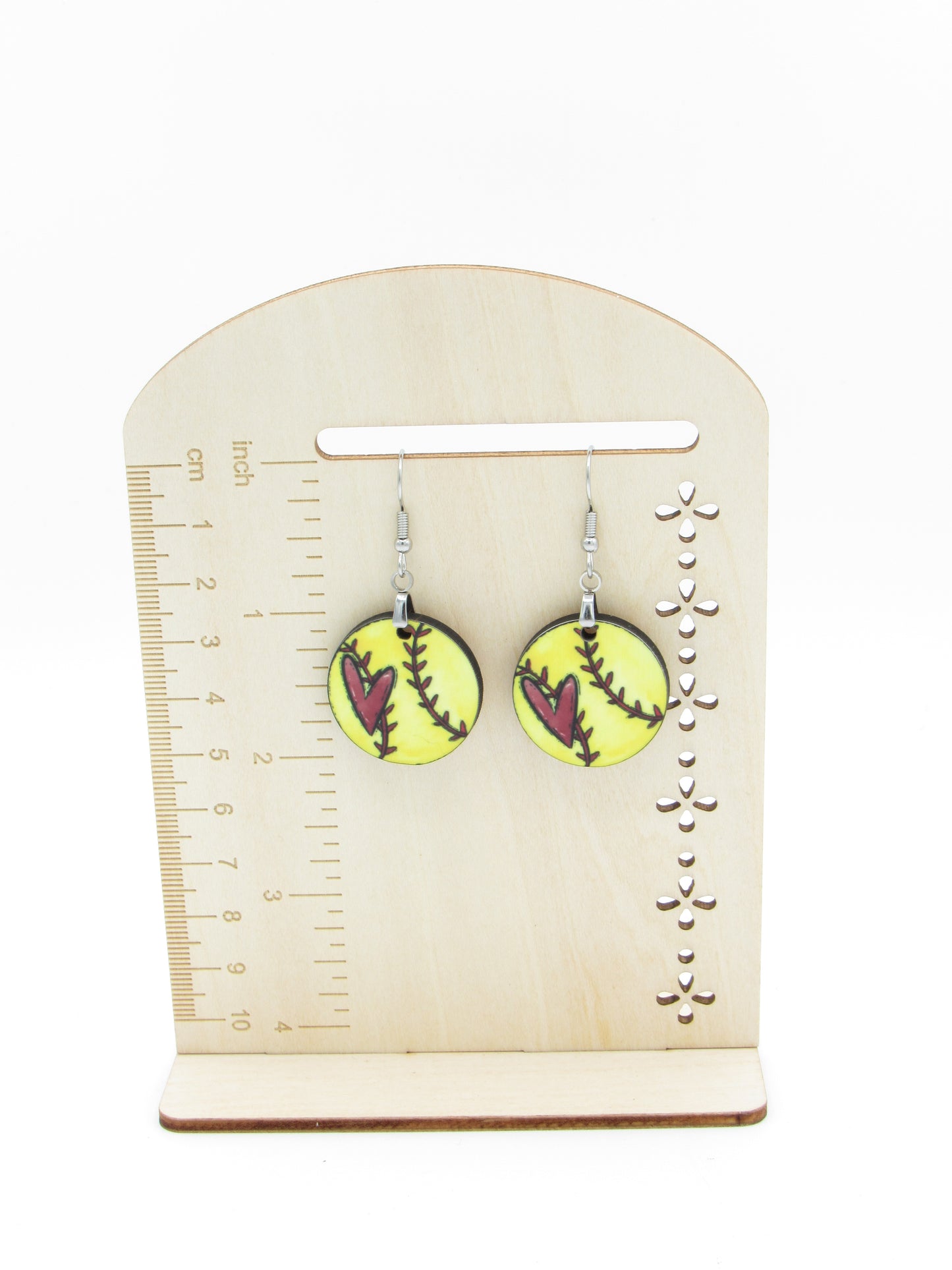 Custom Sports Ball Earrings, 1 Inch Round MDF Sublimation Jewelry