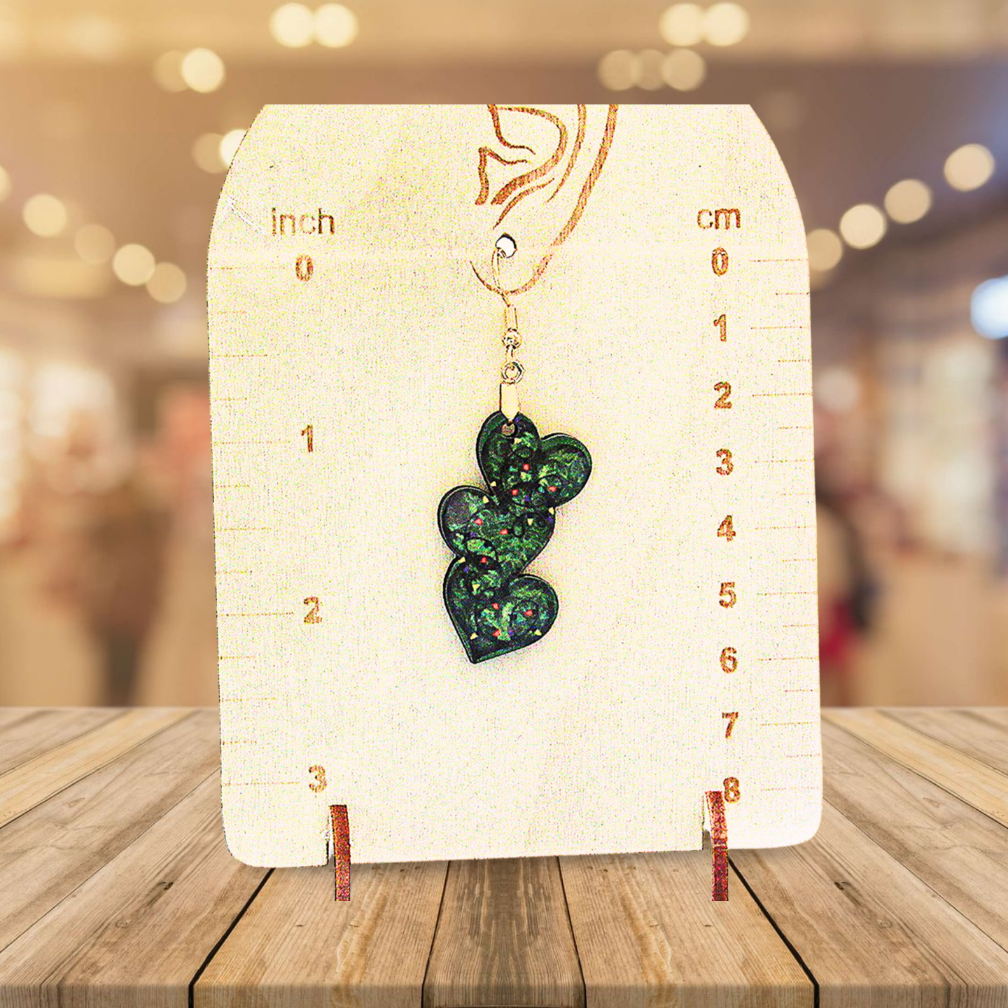 Triple Heart Shaped Sublimated Earrings