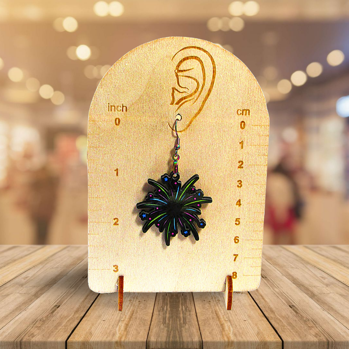 Fireworks Shaped Sublimated Earrings 1.5 inch
