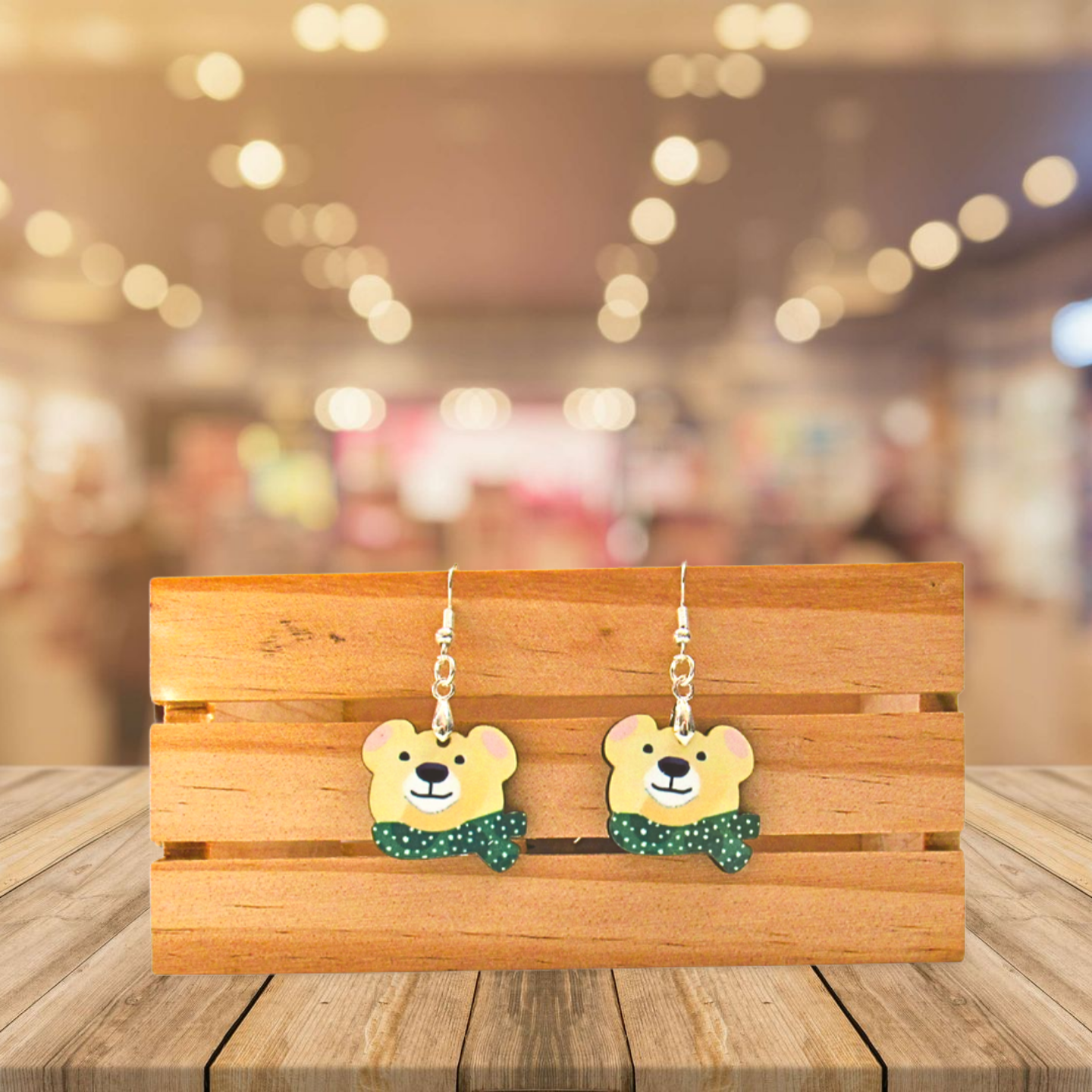 Polar Bear Head Shaped Sublimated Earrings