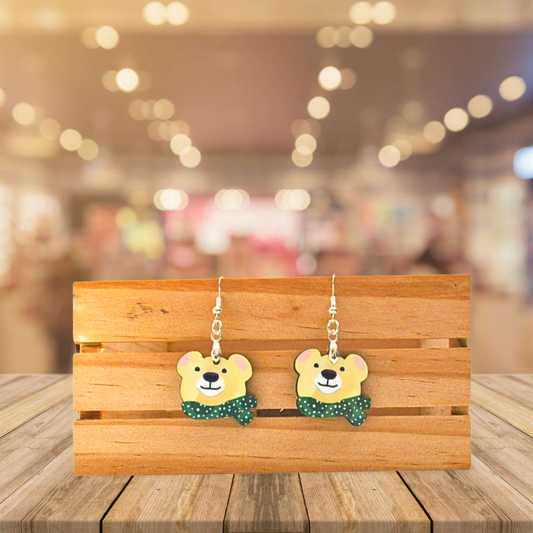 Polar Bear Head Shaped Sublimated Earrings