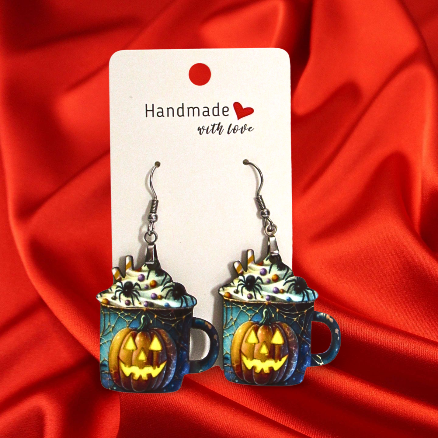 Latte Mug Shaped Sublimated Earrings 1.5 inch MDF