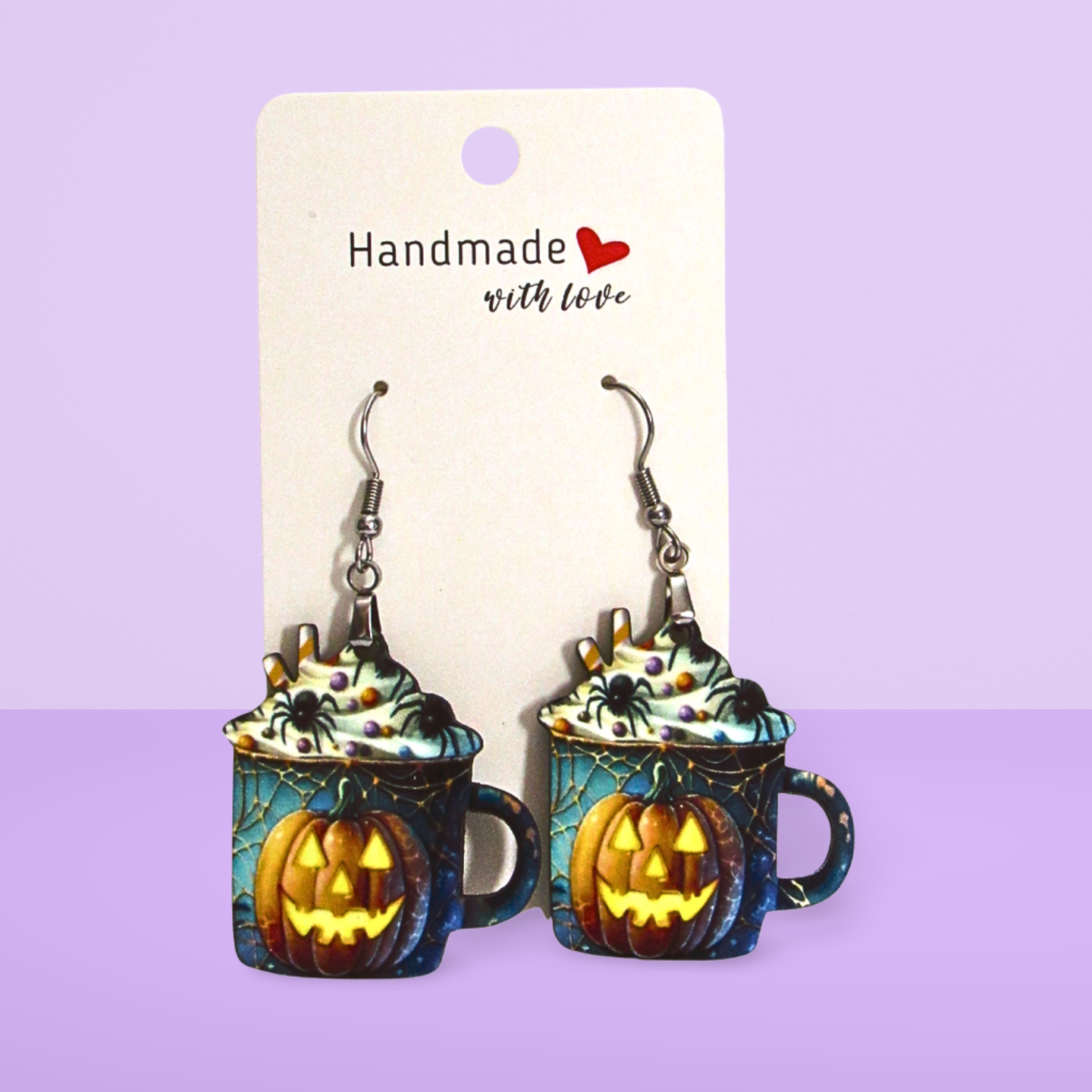 Latte Mug Shaped Sublimated Earrings 1.5 inch MDF
