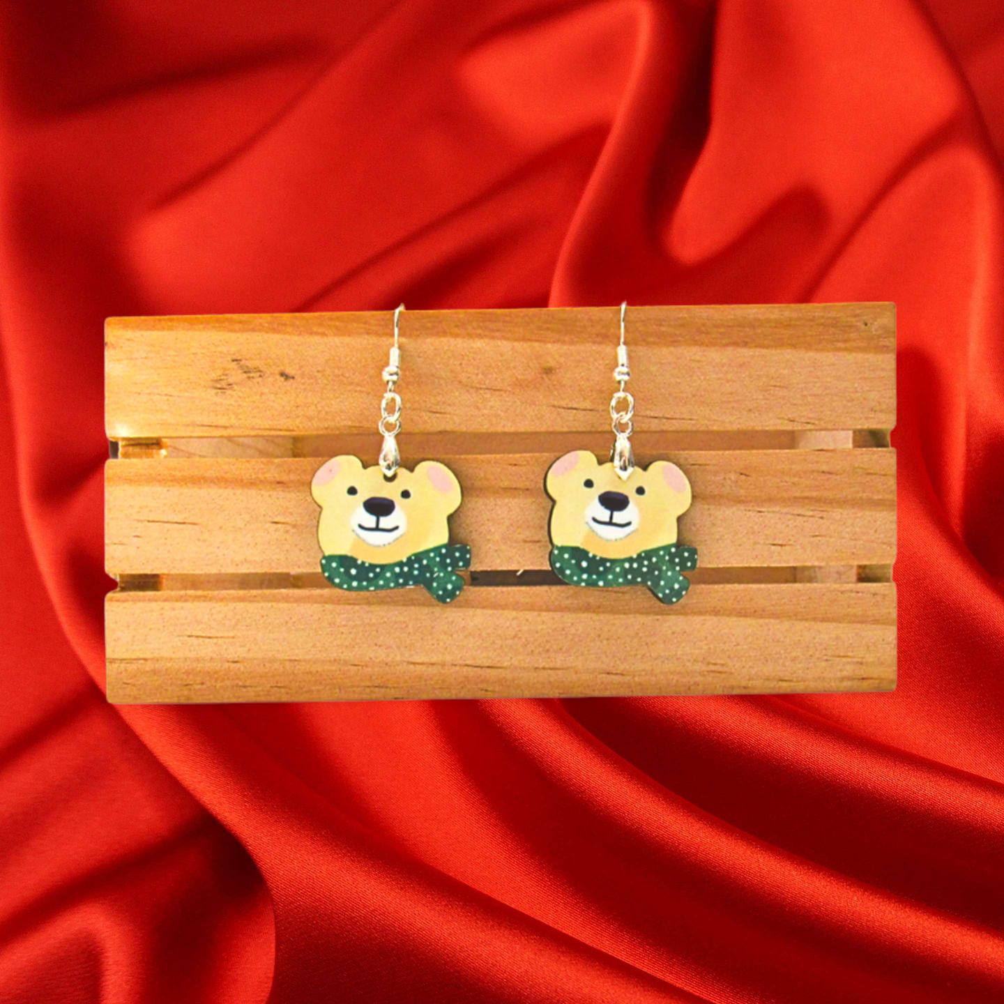 Polar Bear Head Shaped Sublimated Earrings