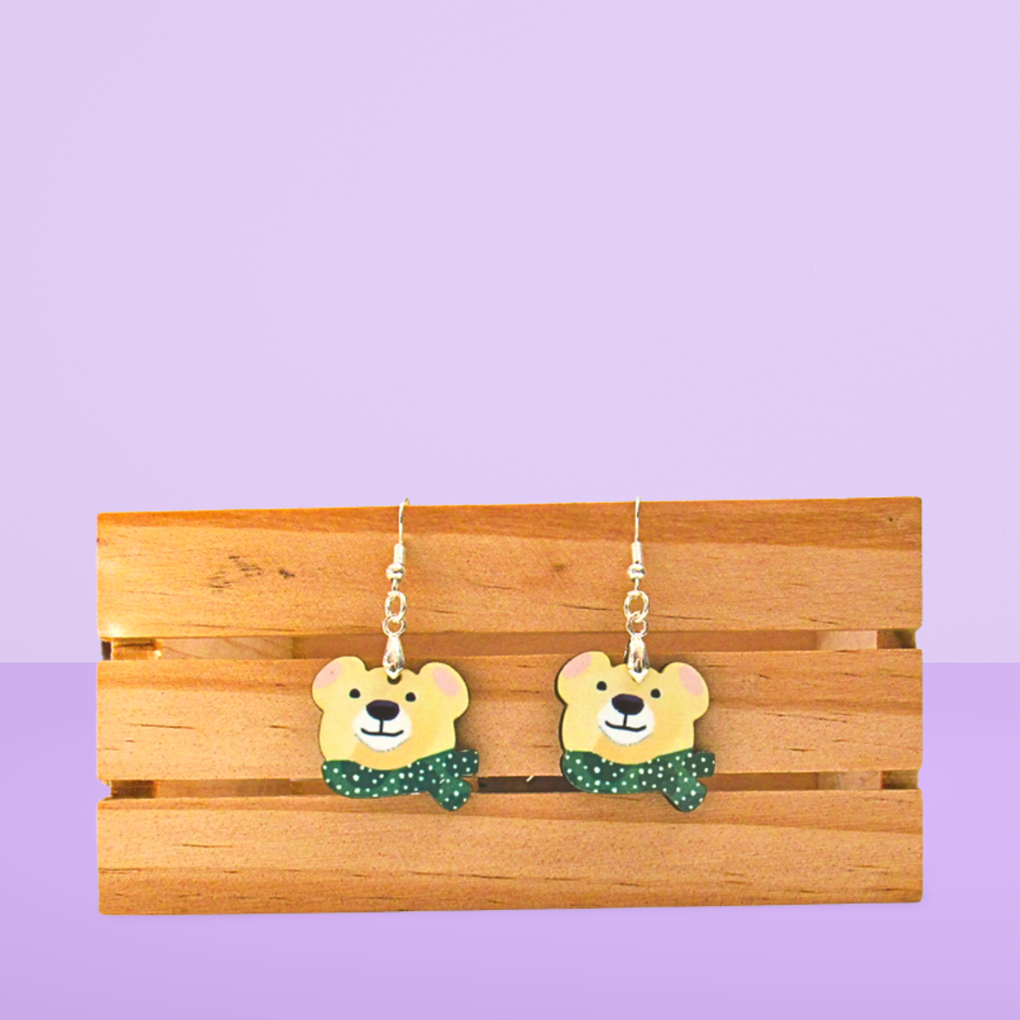 Polar Bear Head Shaped Sublimated Earrings