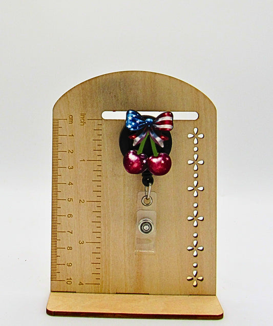 MDF-Cherry Bow Shaped Sublimated Badge Reel