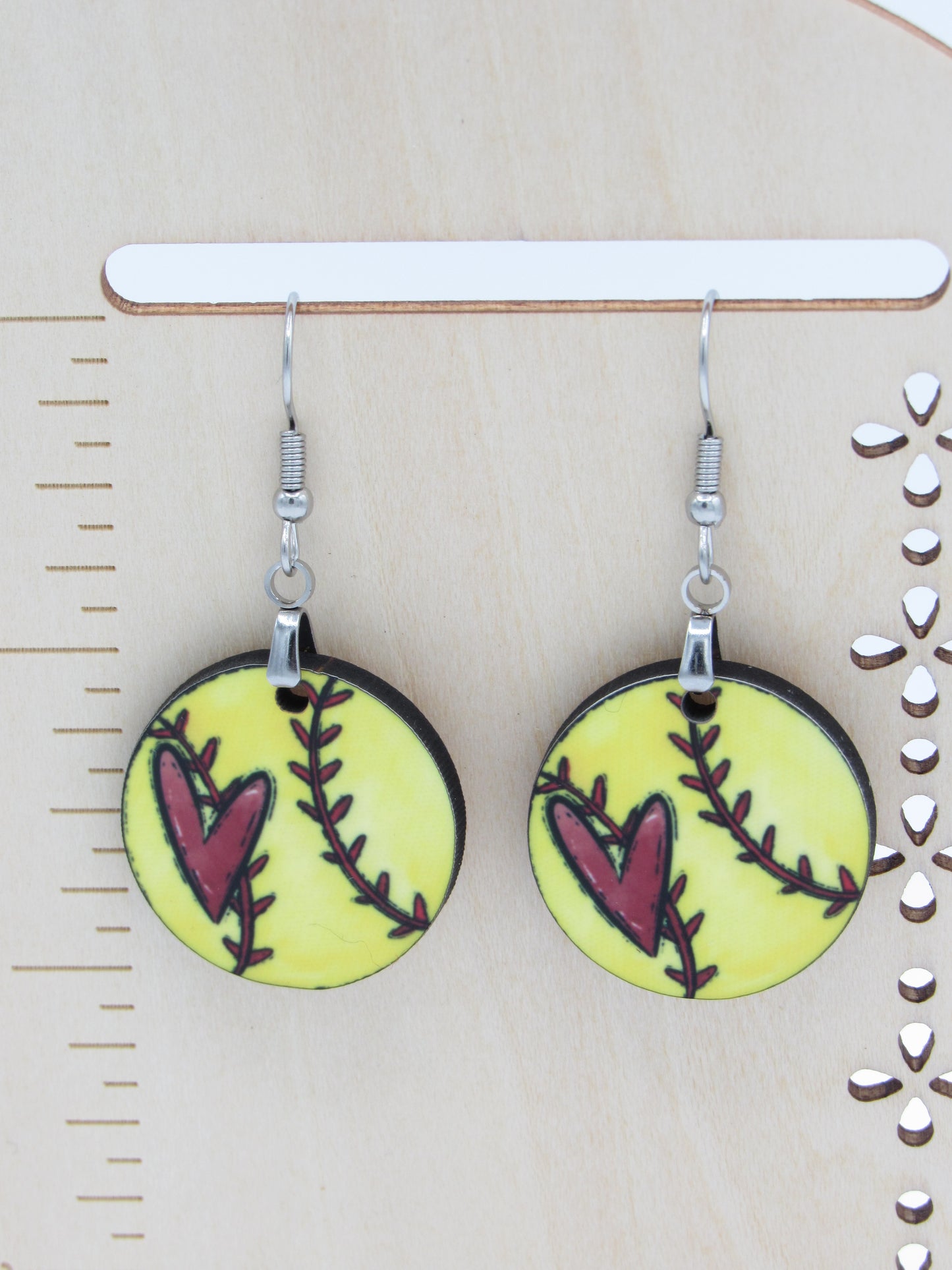 Custom Sports Ball Earrings, 1 Inch Round MDF Sublimation Jewelry