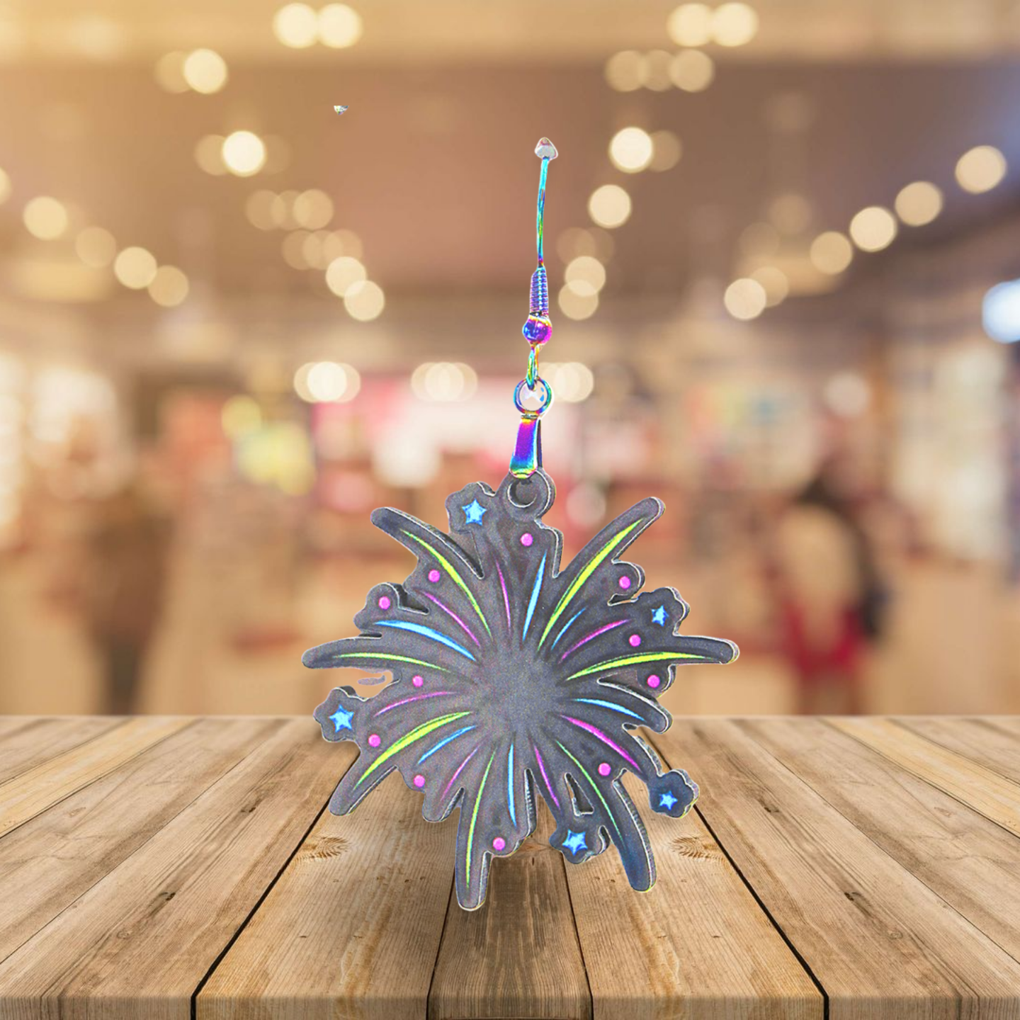 Fireworks Shaped Sublimated Earrings 1.5 inch