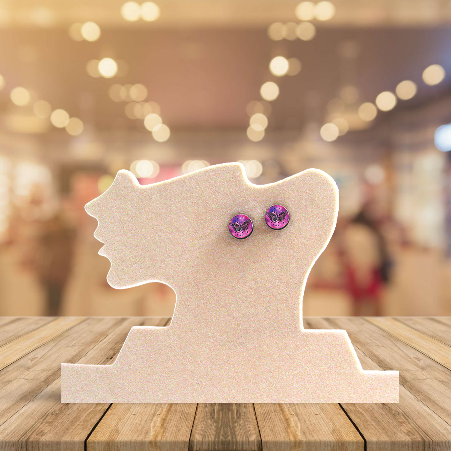 Round Shaped Sublimated Stud Earrings MDF