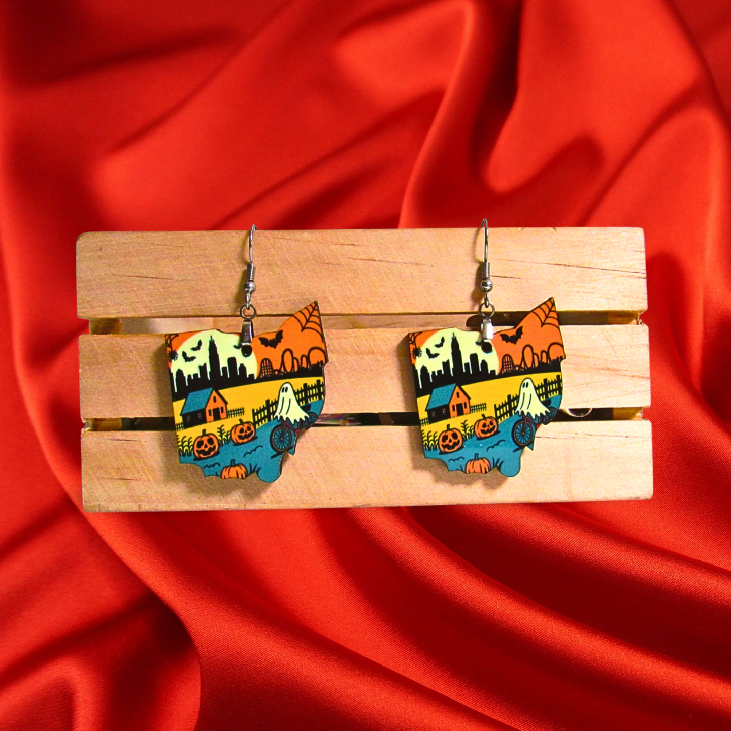 Ohio Shaped Sublimated Earrings