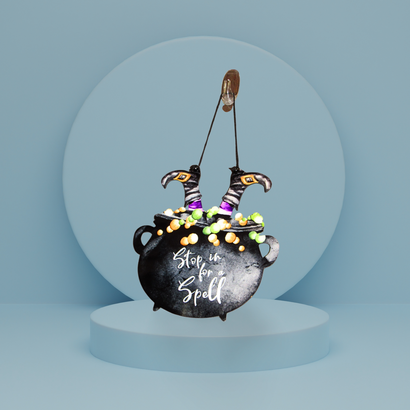 Witch Cauldron Shaped Sublimated Door Hanger