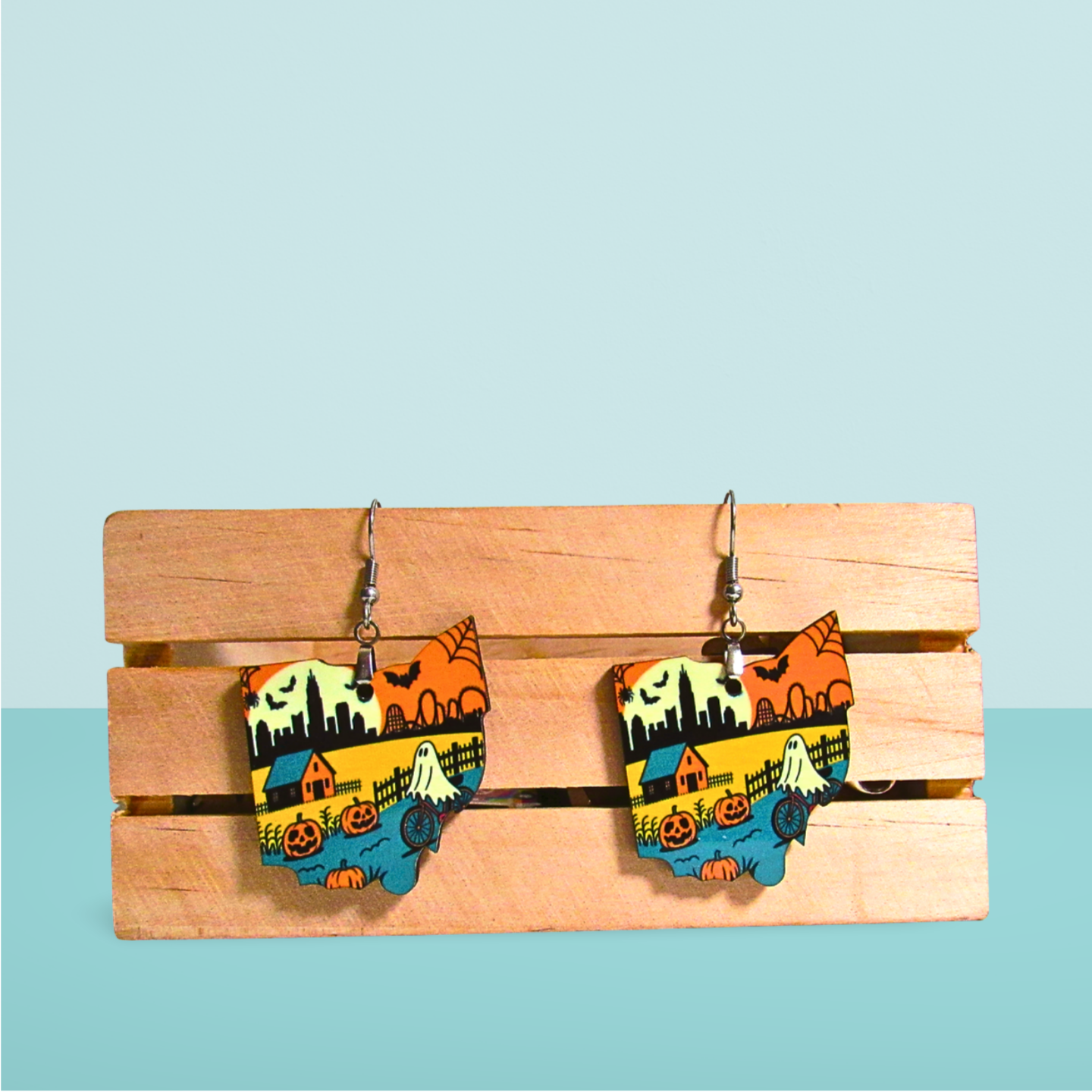 Ohio Shaped Sublimated Earrings