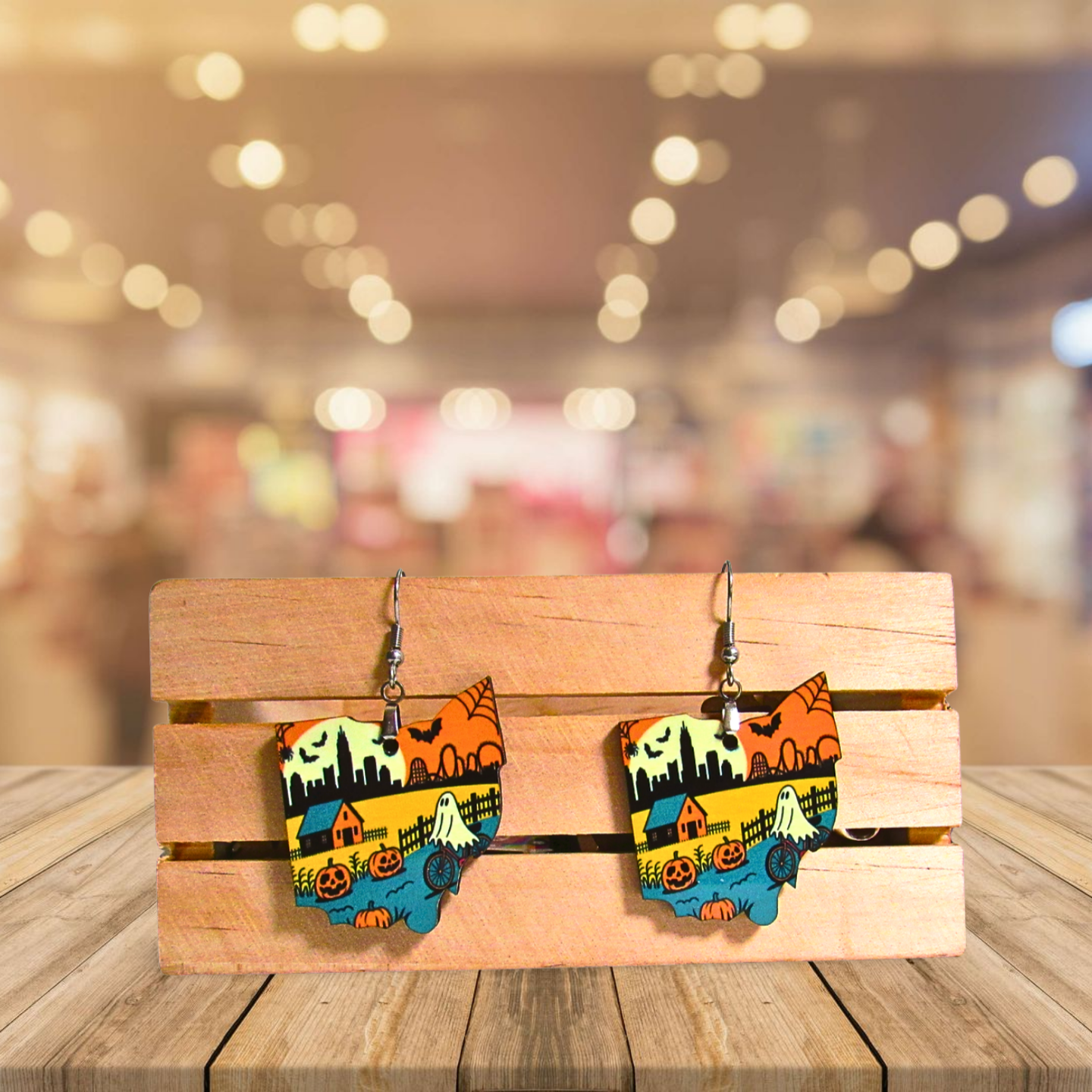 Ohio Shaped Sublimated Earrings