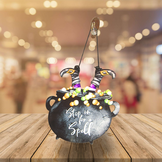 Witch Cauldron Shaped Sublimated Door Hanger