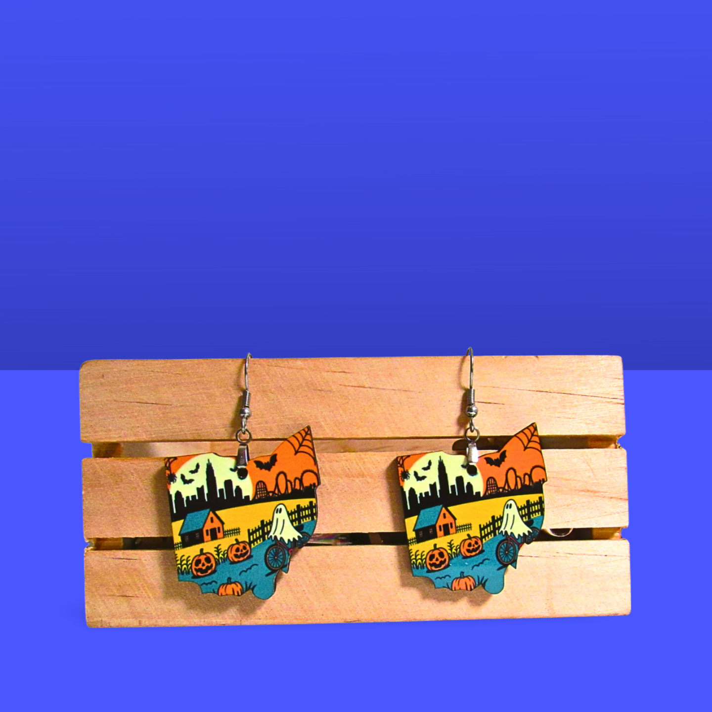 Ohio Shaped Sublimated Earrings