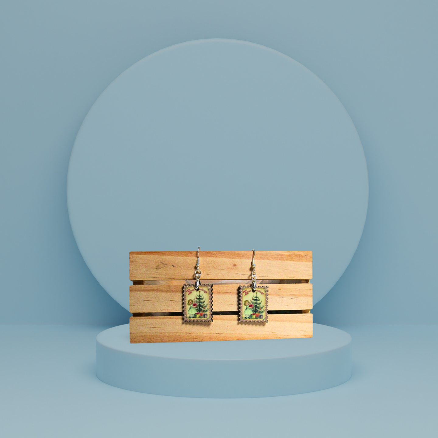 Stamp Shaped Sublimated Earrings 1 inch