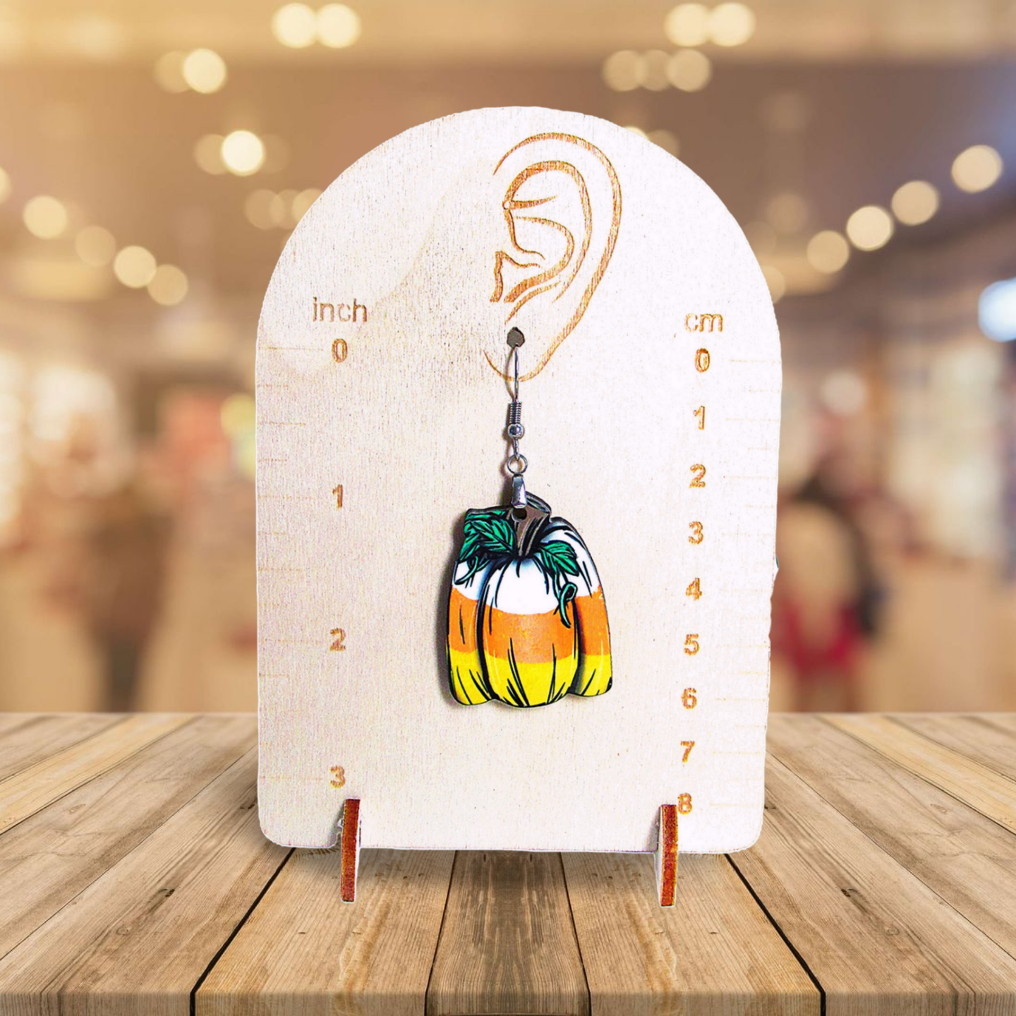 Tall Pumpkin Shaped Sublimated Earrings 1.5 inch
