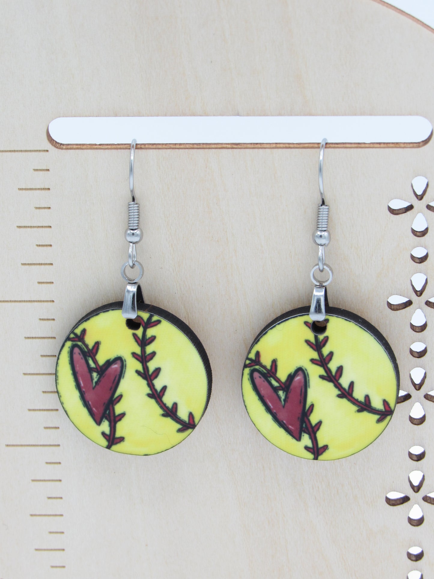 Custom Sports Ball Earrings, 1 Inch Round MDF Sublimation Jewelry