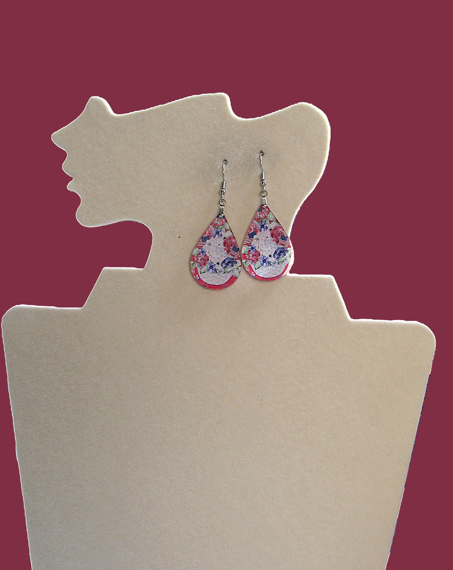Acrylic Teardrop Shaped Sublimated Earrings
