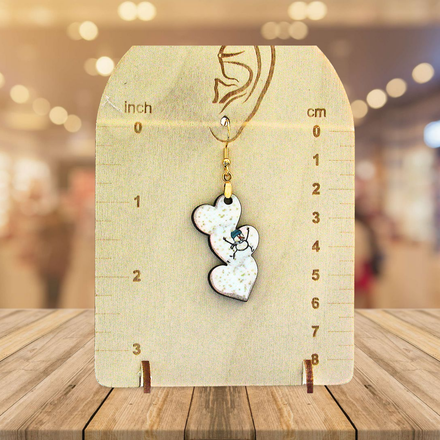 Triple Heart Shaped Sublimated Earrings
