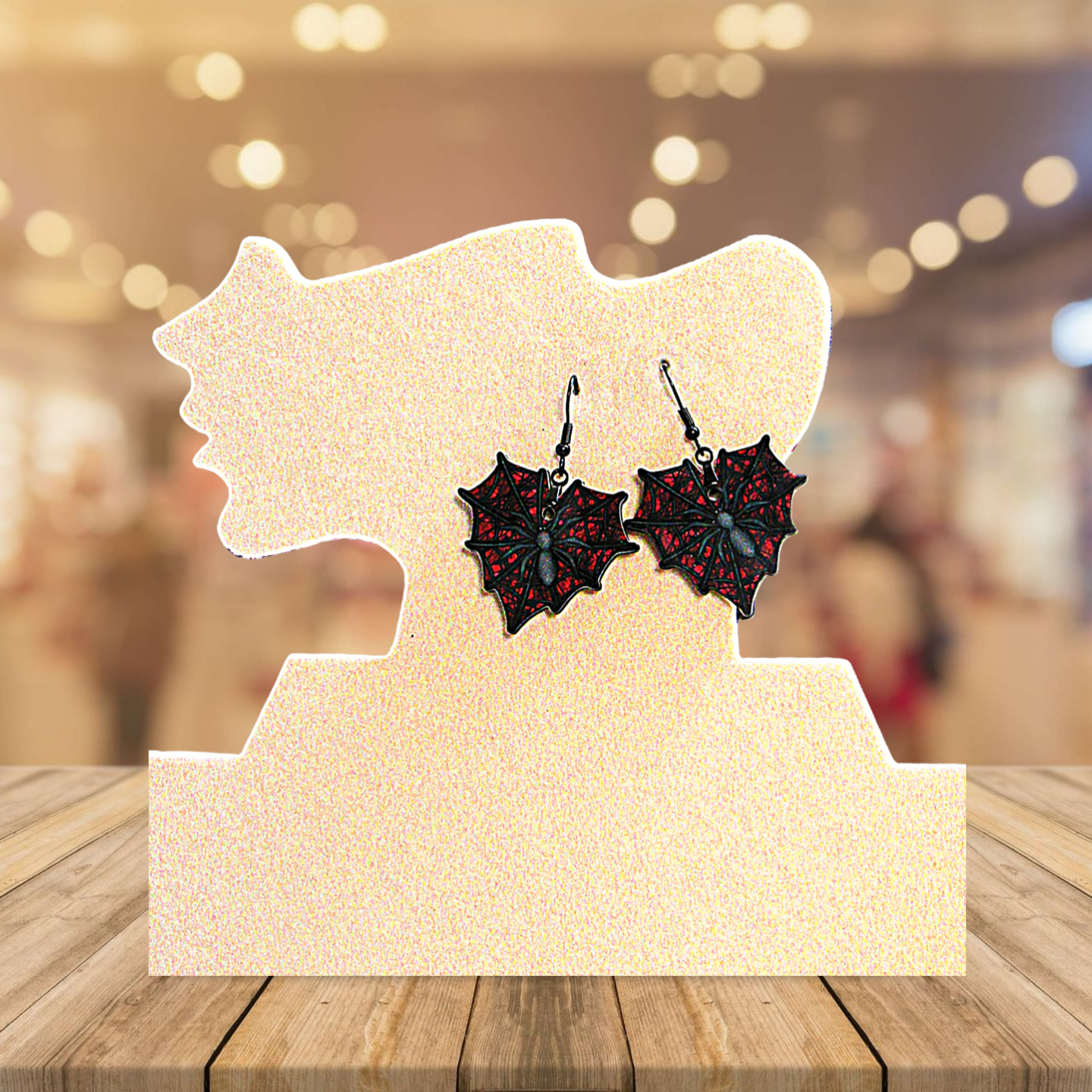 Heart Web Shaped Sublimated Earrings 1.5 inch