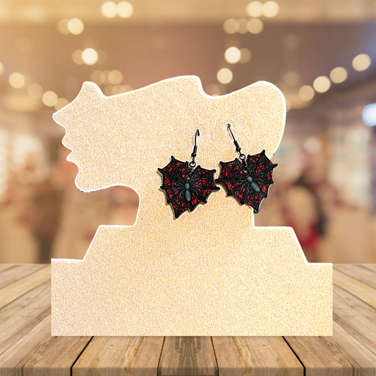 Heart Web Shaped Sublimated Earrings 1.5 inch