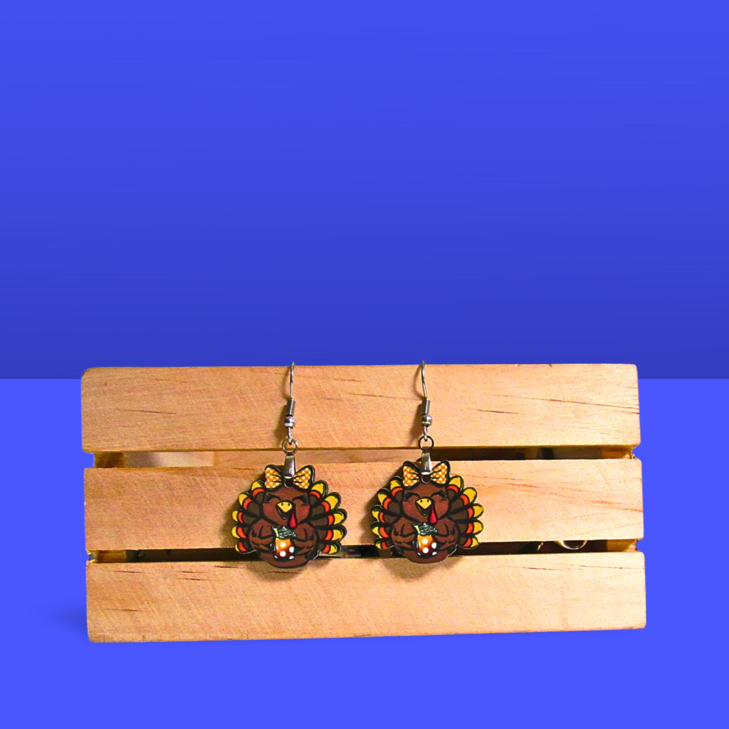 Turkey with Bow Shaped Sublimated Earrings