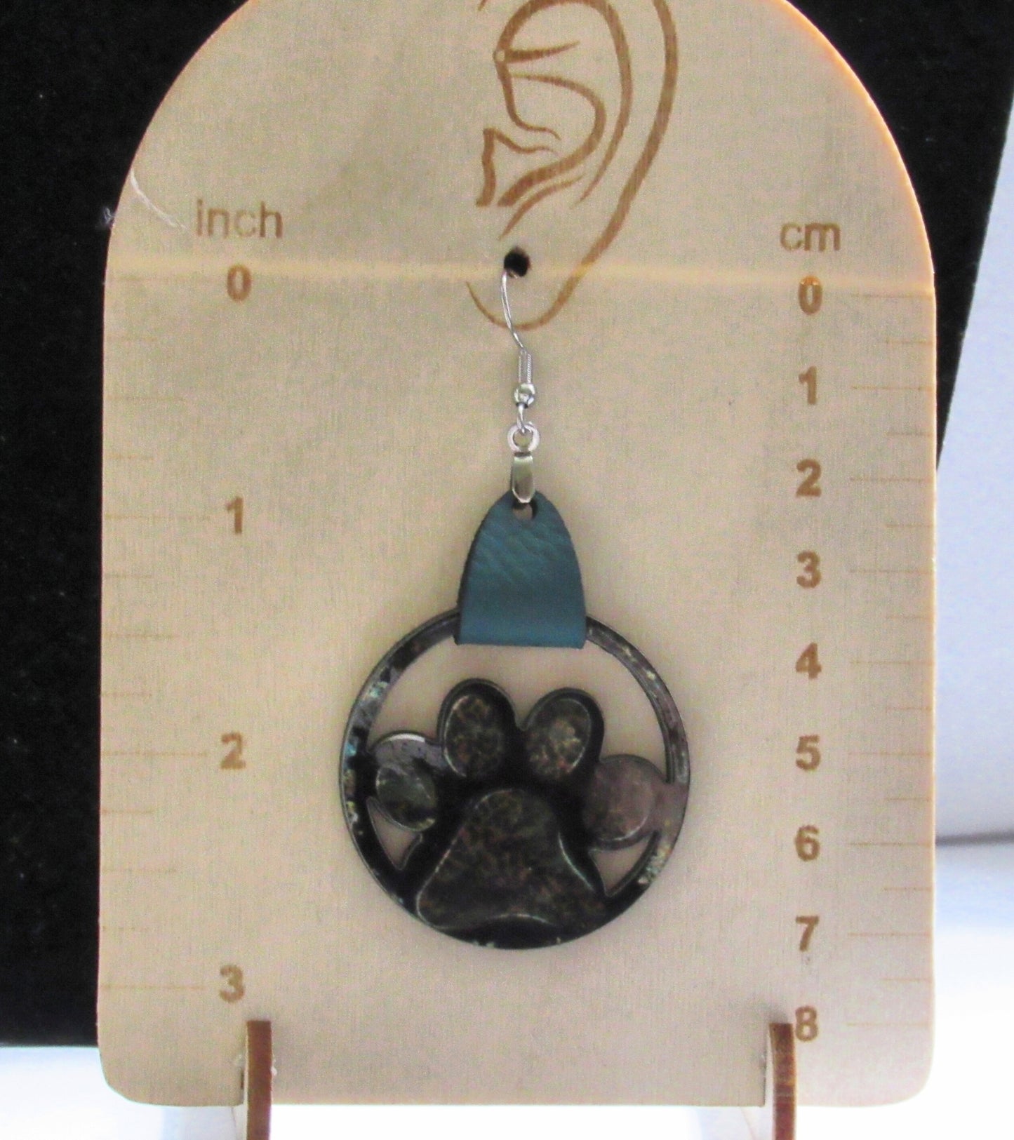 Round MDF Paw Shaped Sublimated Earring