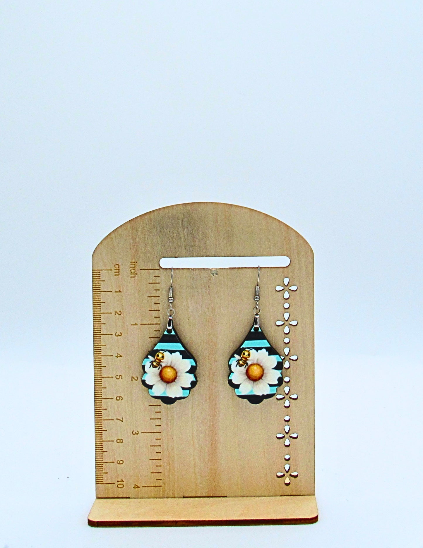 MDF-Fancy Teardrop Shaped Sublimated Earrings 1.5 inch