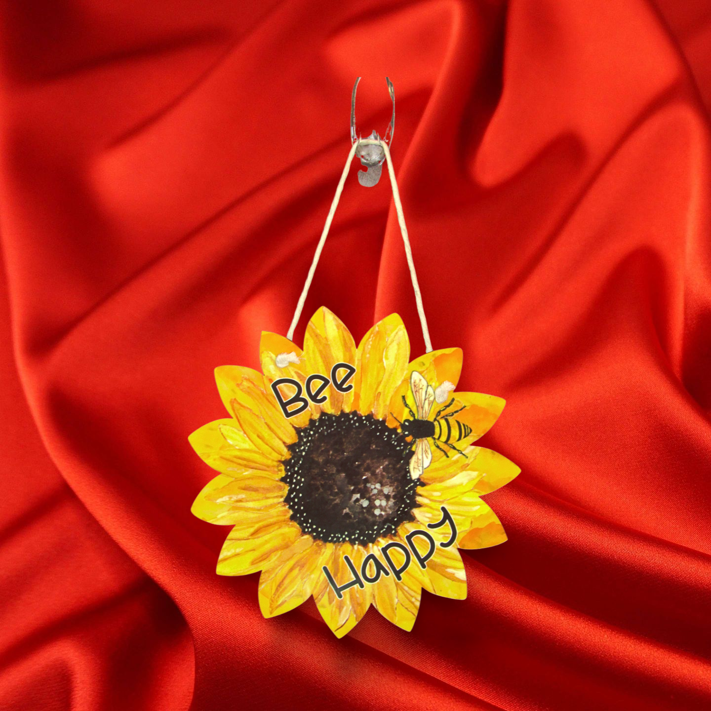 Sunflower Shaped Sublimated Door Hanger 8 in.