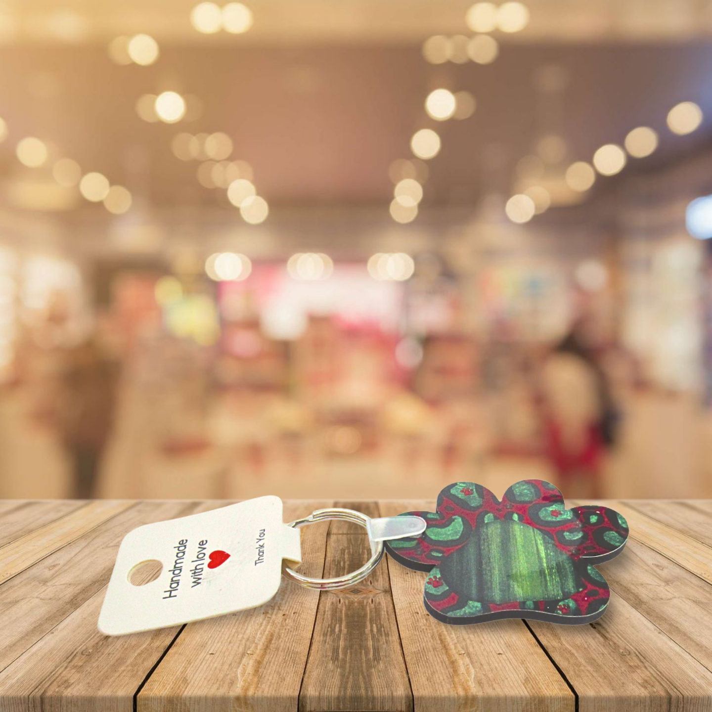 Paw Print Shaped Sublimated Keychain MDF