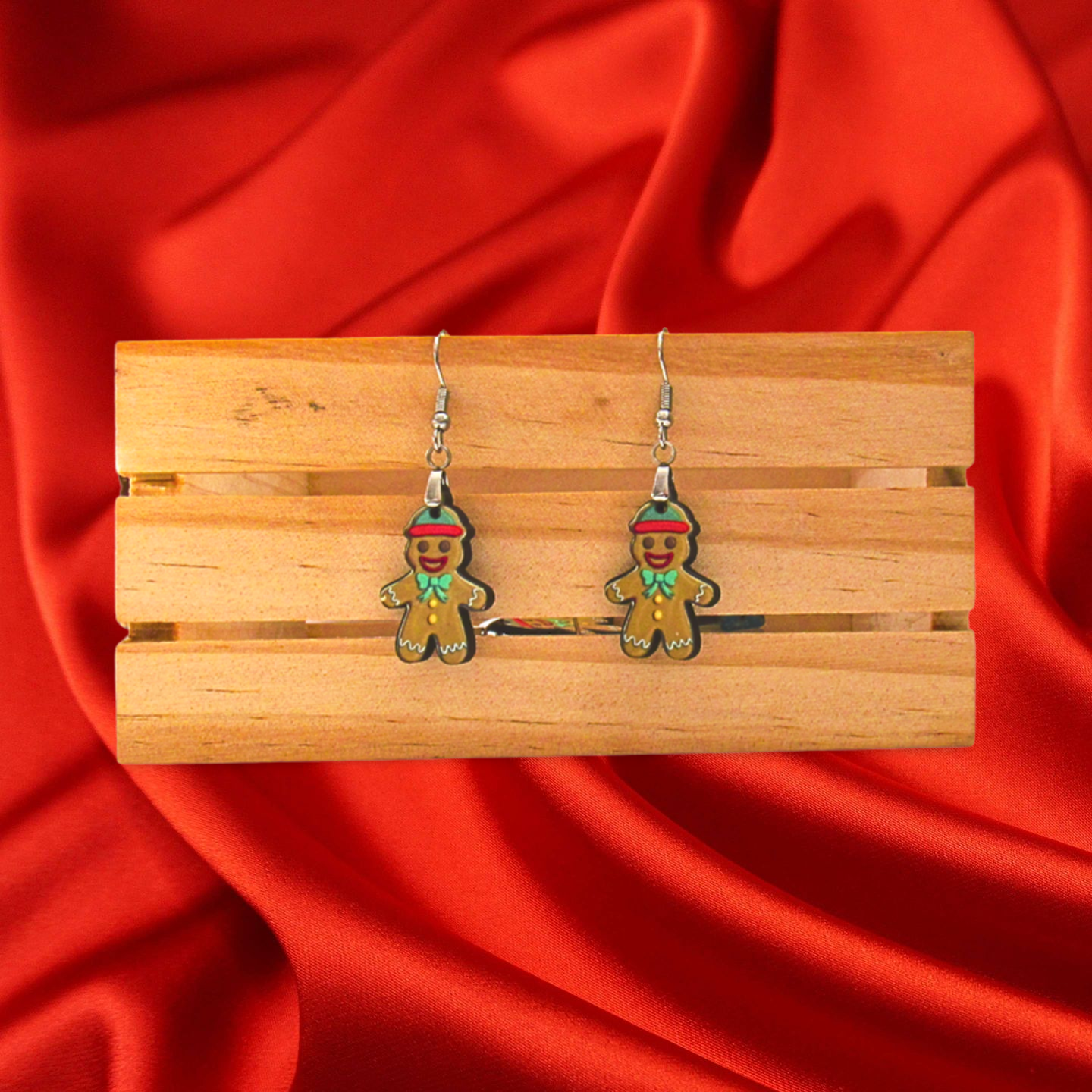 Gingerbread with Beanie Shaped Sublimated Earrings