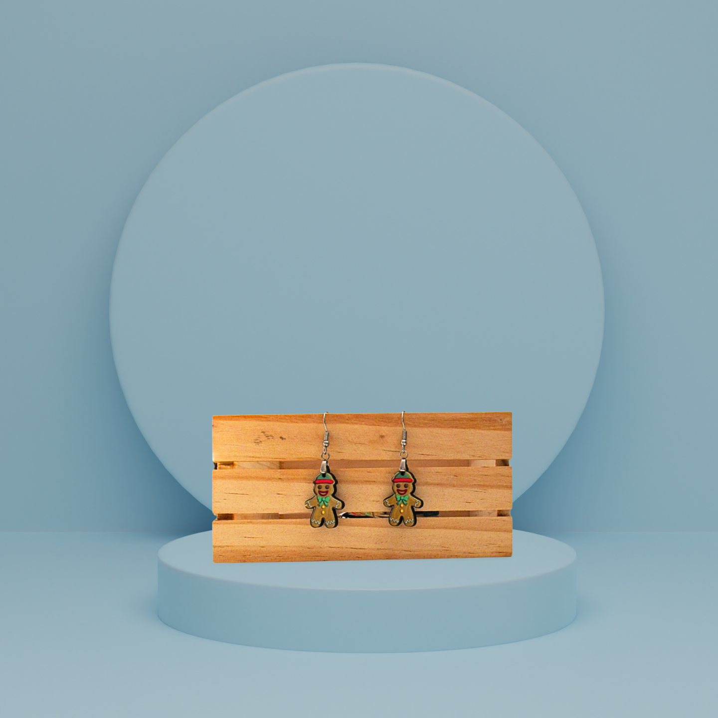 Gingerbread with Beanie Shaped Sublimated Earrings