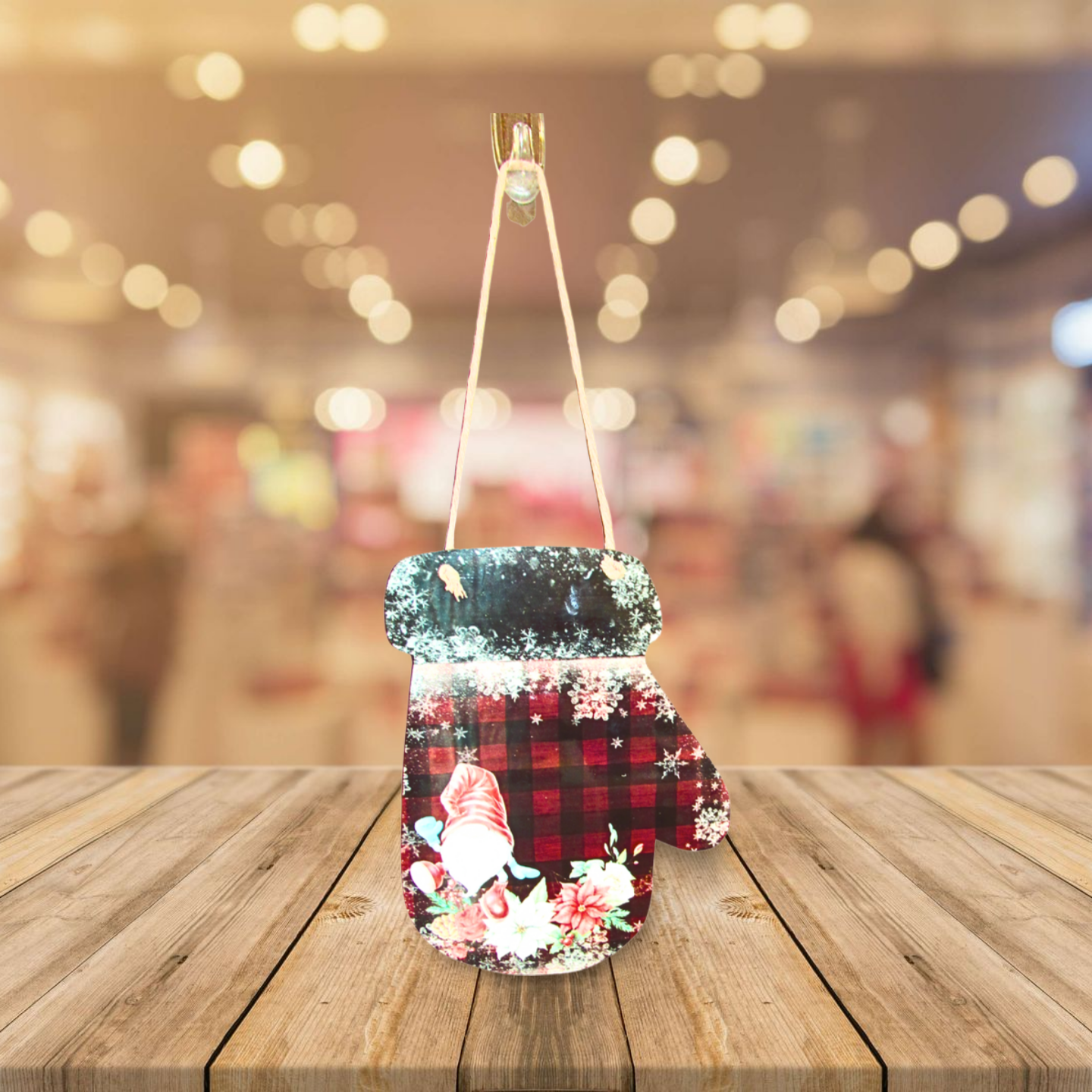 Mitten Shaped Sublimated Door Hanger