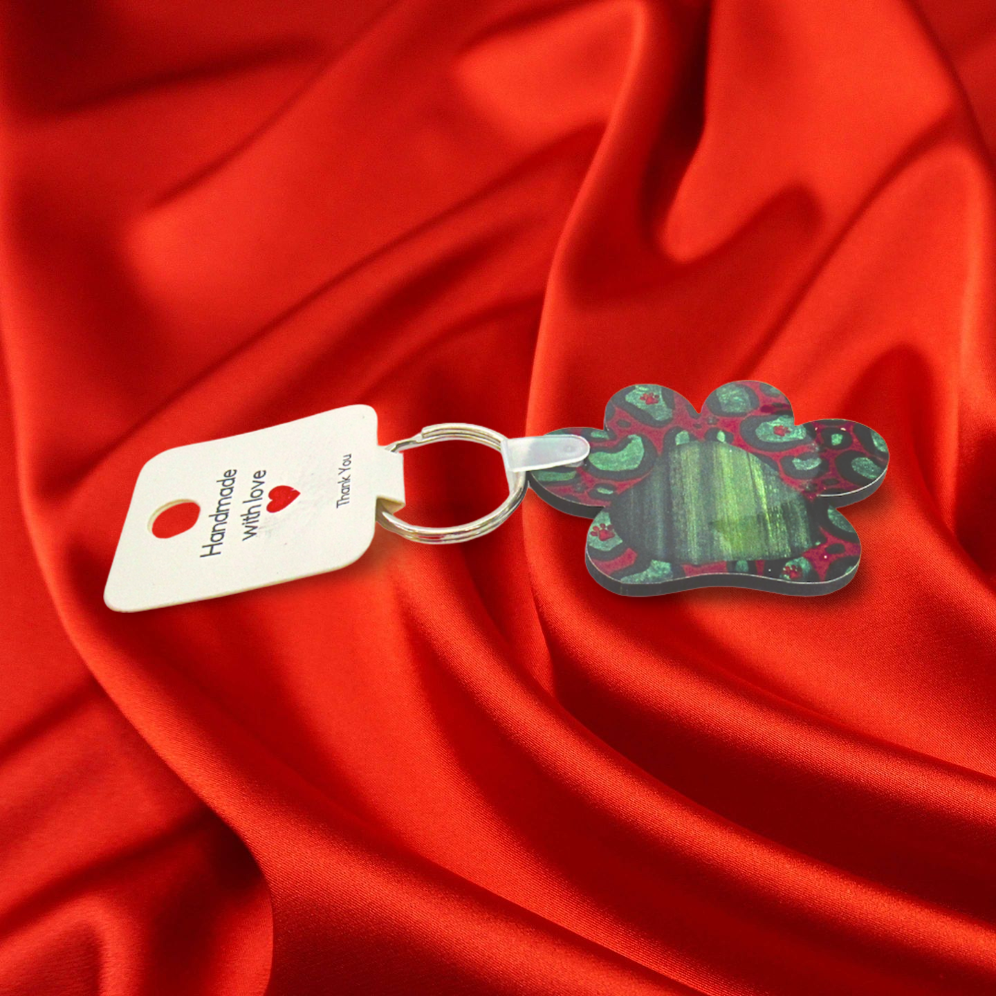 Paw Print Shaped Sublimated Keychain MDF